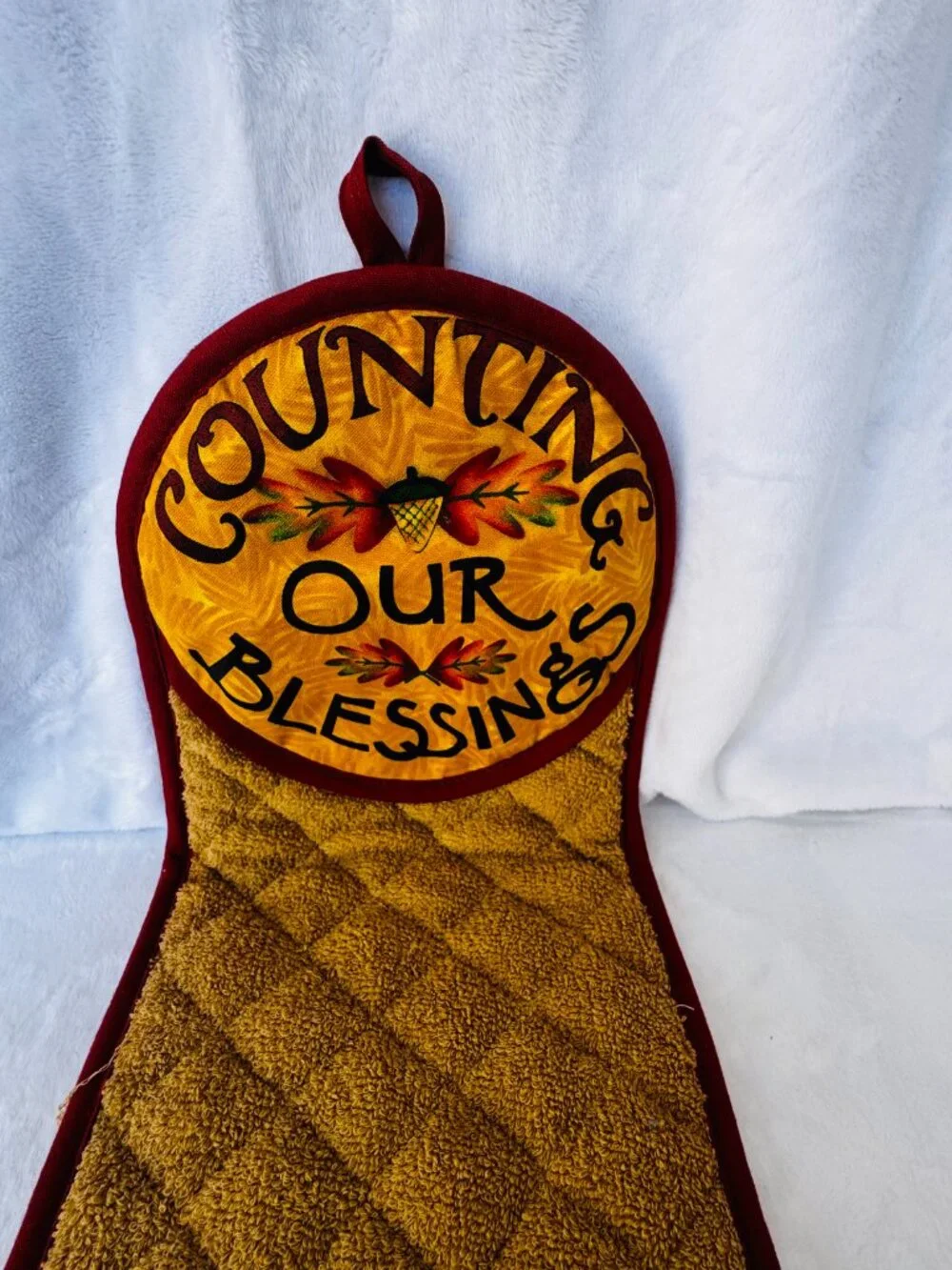 Debbie Mumm Gratitude Blessings Double Oven Potholder 35x8